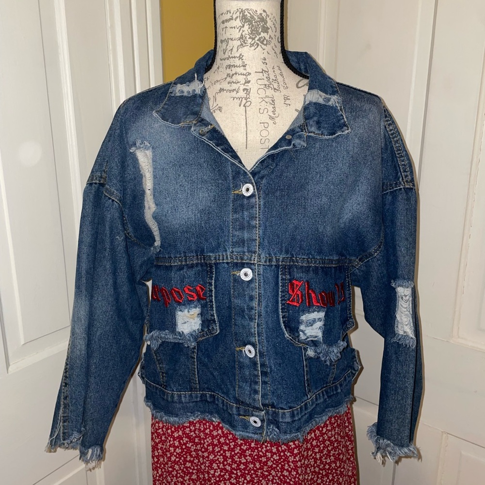 Justin Bieber Purpose Tour Distressed Denim Jacket